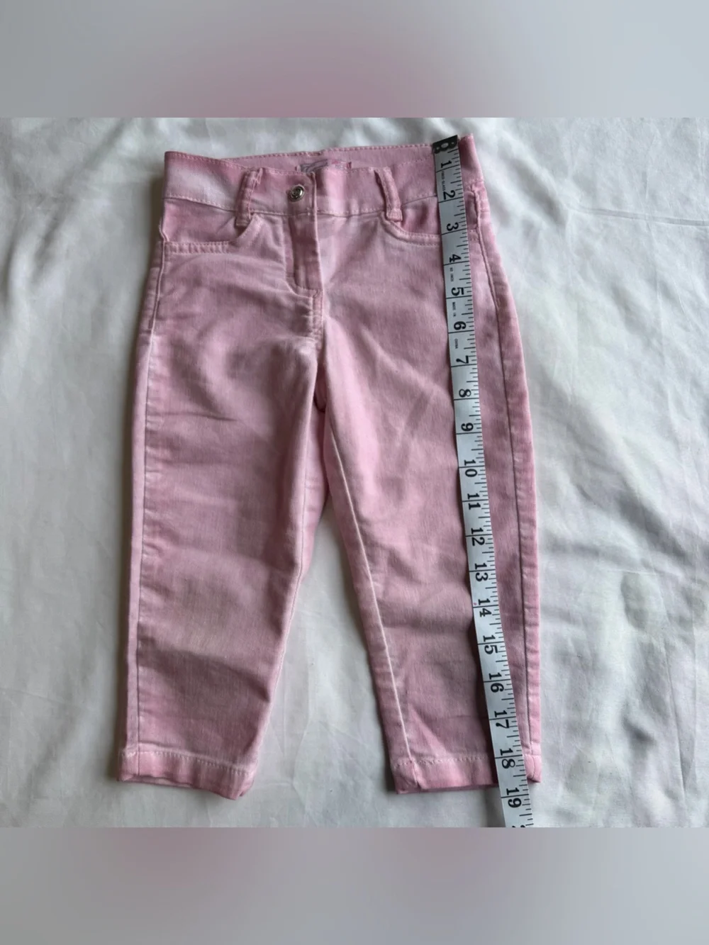 Pink Toddler Jeans and White Polka Dot Rose Tank Set